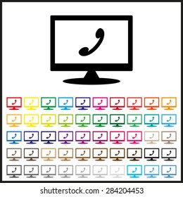 Set of colored icons. challenge, answer the call. icon. vector design
