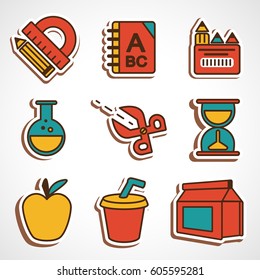 A set of colored icons for the computer