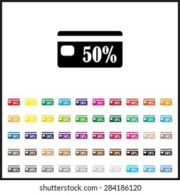 Set of colored icons. Discount label. icon. vector design