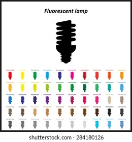 Set of colored icons. fluorescent lamp. icon. vector design