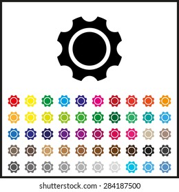 Set of colored icons. gears. icon. vector design