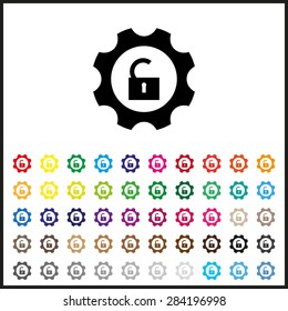 Set of colored icons. gears. icon. vector design