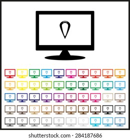 Set of colored icons. gps. icon. vector design
