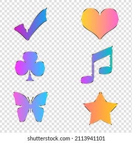 Set of colored icons. Graphic icons vector graphics. 