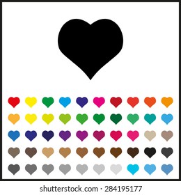 Set of colored icons. heart. icon. vector design