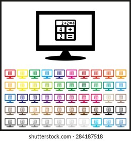 Set of colored icons. icon calculator. icon. vector design