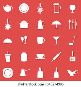 Set of colored icons with kitchen utensils, vector illustration.