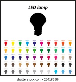 Set of colored icons. LED lamp . icon. vector design