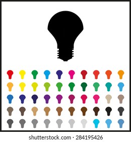 Set of colored icons. LED lamp controlled via wi-fi network. icon. vector design