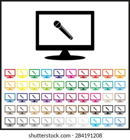 Set of colored icons. live music. icon. vector design
