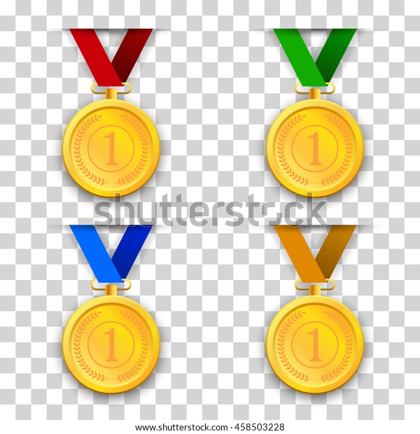 Set Colored Icons Medals Vector Illustration Stock Vector (Royalty Free ...