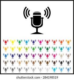 Set of colored icons. Microphone. Voice recording. icon. vector design