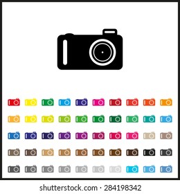 Set of colored icons. photo camera. icon. vector design