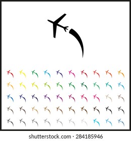 Set of colored icons. plane. icon. vector design