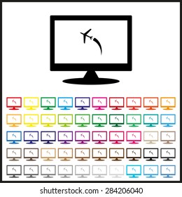 Set of colored icons. plane. icon. vector design