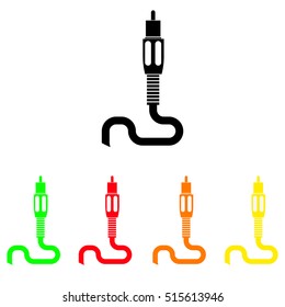 set of colored icons plugs.Video Connector. Vector illustration