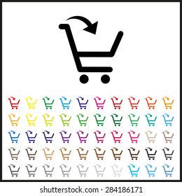 Set of colored icons. put in shopping cart. icon. vector design