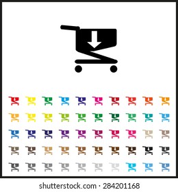Set of colored icons. put in shopping cart. icon. vector design