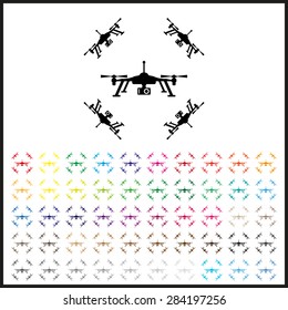 Set of colored icons. Quadrocopter. icon. vector design