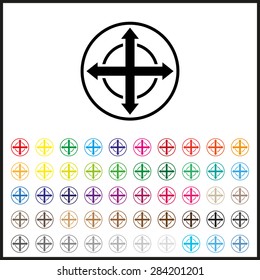 Set of colored icons. Remote controller's dial, knob, joystick template. icon. vector design