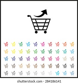 Set of colored icons. remove from the shopping cart. icon. vector design