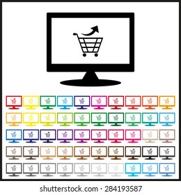 Set of colored icons. remove from the shopping cart. icon. vector design
