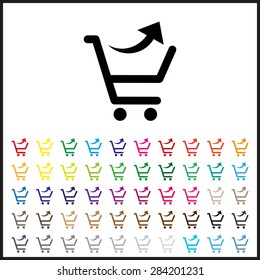 Set of colored icons. remove from the shopping cart. icon. vector design