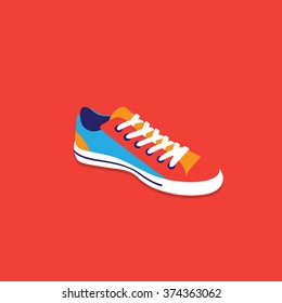 set of colored icons, retro style, life style, Isolated vector illustration