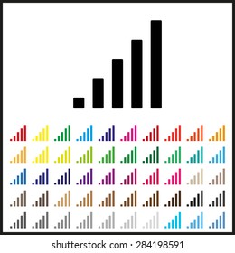 Set of colored icons. signal strength indicator. icon. vector design