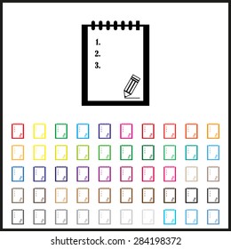 Set of colored icons. tablet with paper. icon. vector design