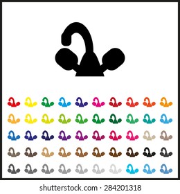 Set of colored icons. tap symbol. icon. vector design