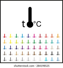 Set of colored icons. Thermometer. icon. vector design