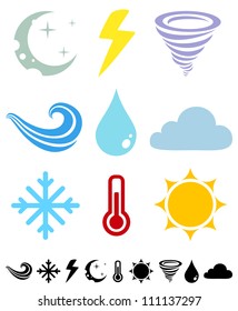 A set of colored icons Weather