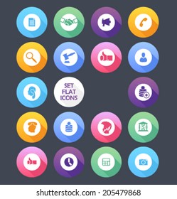 Set of colored icons for website and mobile application. Flat design. Vector. Editable. Finance.