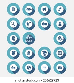 Set of colored icons for website and mobile application. Flat design. Vector. Editable. Business and Finance.