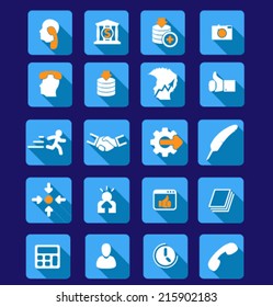 Set of colored icons for website and mobile application. Flat design. Vector. Editable. Business and Finance.