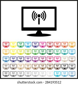 Set of colored icons. The wireless network. icon. vector design