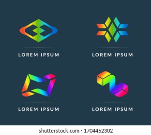 Set von farbigen Symbolen, Ihr Firmenlogo. Modernes Logo für Vektorillustration, kreatives Design-Zeichen