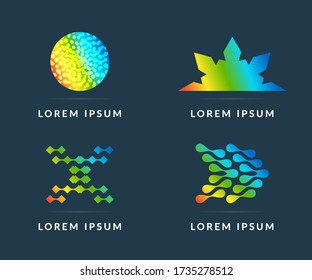 Set of colored icons, your company logo. Modern vector logotype, creative design badge