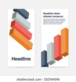 Set of colored isometric with grid banners or booklet for modern business design