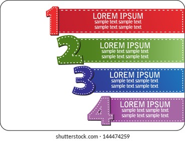 set of colored label for different sample options