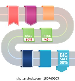 Set of colored labels, nice hanging stickers