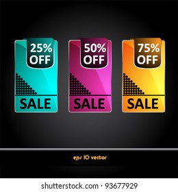Set of colored labels for sale
