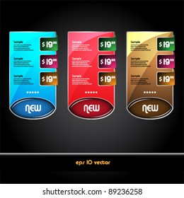 Set of  colored labels and tags for sale
