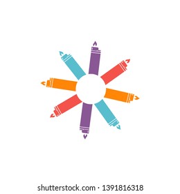 A set of colored lighters