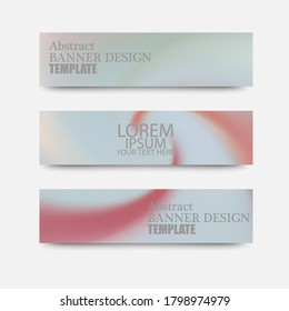 Set of colored liquid wave banner templates. Abstract vector blurred background.