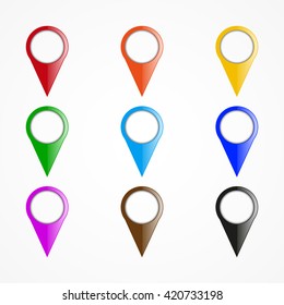 Set Colored Map Pointers Stock Vector (Royalty Free) 420733198 ...