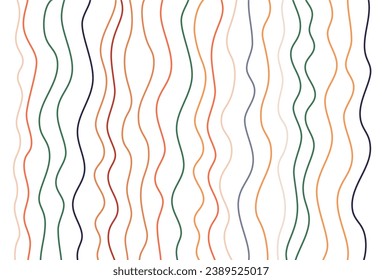 Conjunto de dibujos de marcadores coloreados o lápices de pancartas abstractas. Juego de vectores de garrapatas de lápiz multicolor. Dibujo infantil. Líneas onduladas. Ilustración vectorial.