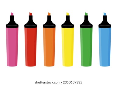 a set of colored markers for banners, cards, flyers, social media wallpapers, etc.