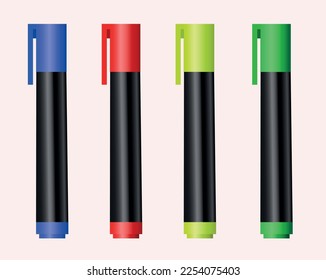 Conjunto de ilustraciones vectoriales de marcadores de color